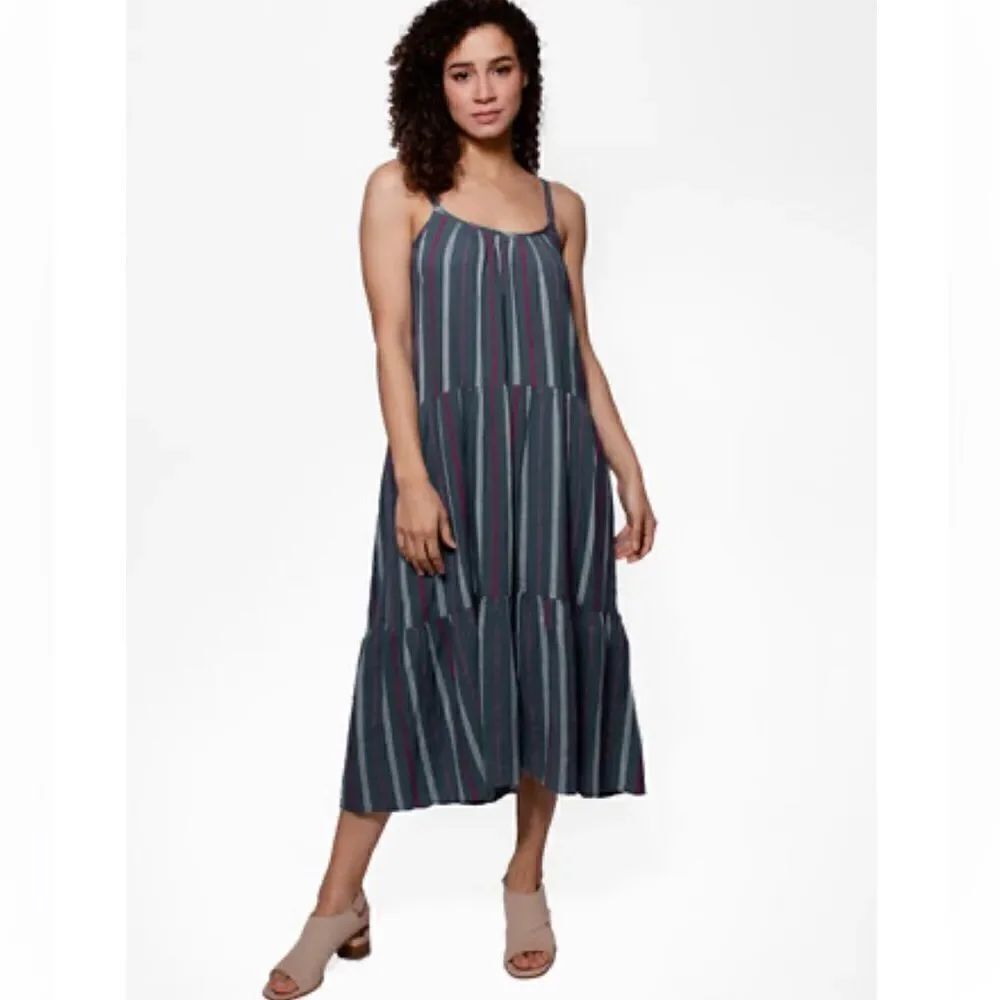 Xirena Ruby Dress Westbound Striped Tiered Midi Dress Women’s SIZE XS
